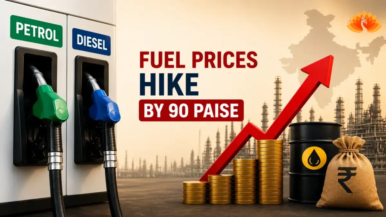 Pinched Pocket: Petrol and diesel prices hiked by 90paise per liter in India.