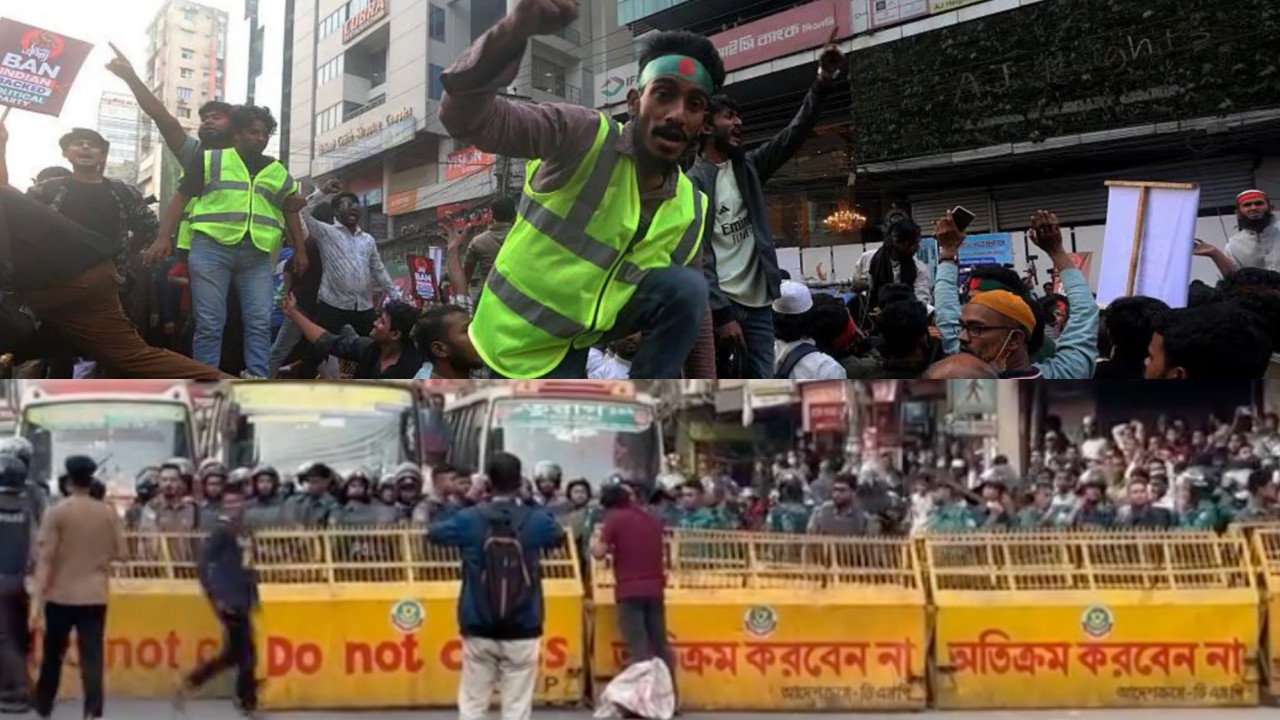 Protesters March Toward Indian High Commission in Dhaka, Bangladesh
